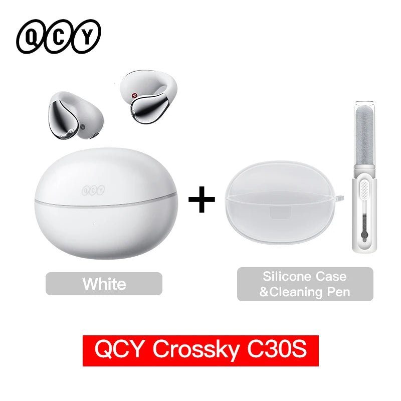 Crossky C30S Open Ear Wireless Earphones Hi-Res with LDAC Ear Clip Earbuds Bluetooth 6.0 Clip on OWS Sports Headphones 40Hrs