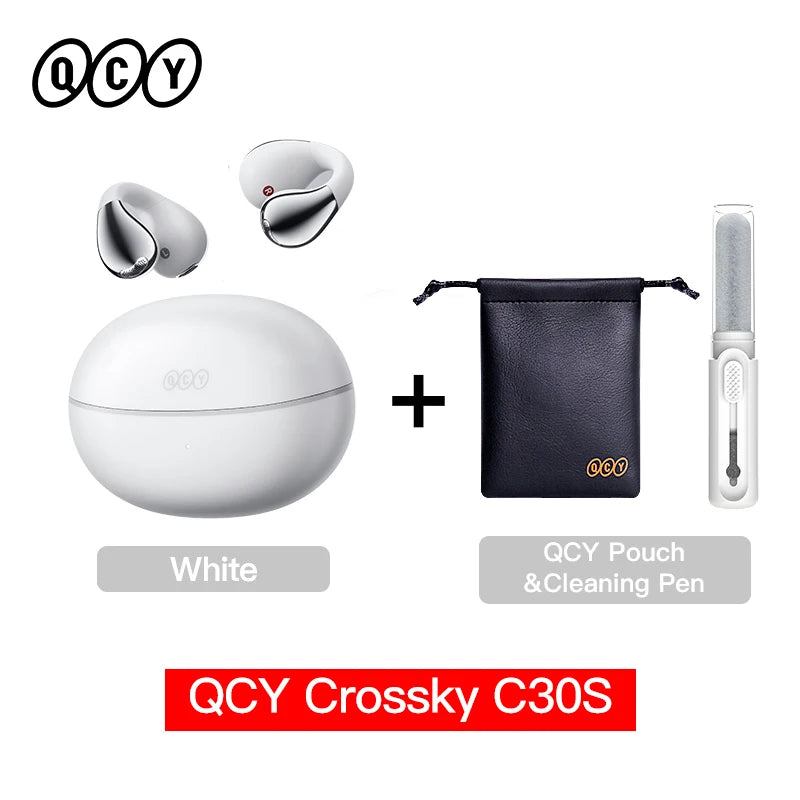 Crossky C30S Open Ear Wireless Earphones Hi-Res with LDAC Ear Clip Earbuds Bluetooth 6.0 Clip on OWS Sports Headphones 40Hrs