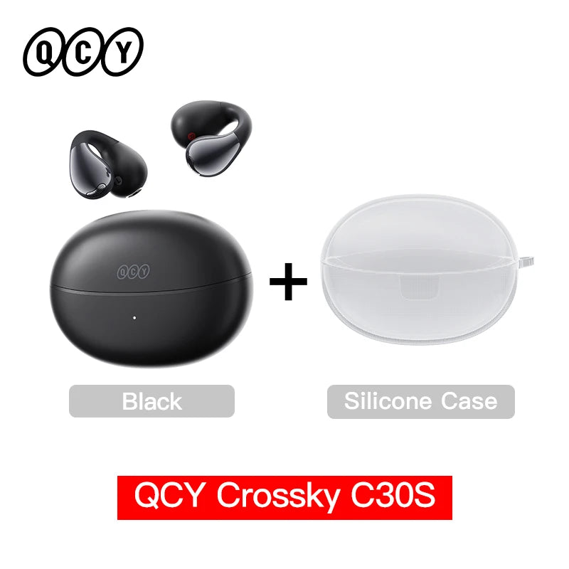 Crossky C30S Open Ear Wireless Earphones Hi-Res with LDAC Ear Clip Earbuds Bluetooth 6.0 Clip on OWS Sports Headphones 40Hrs