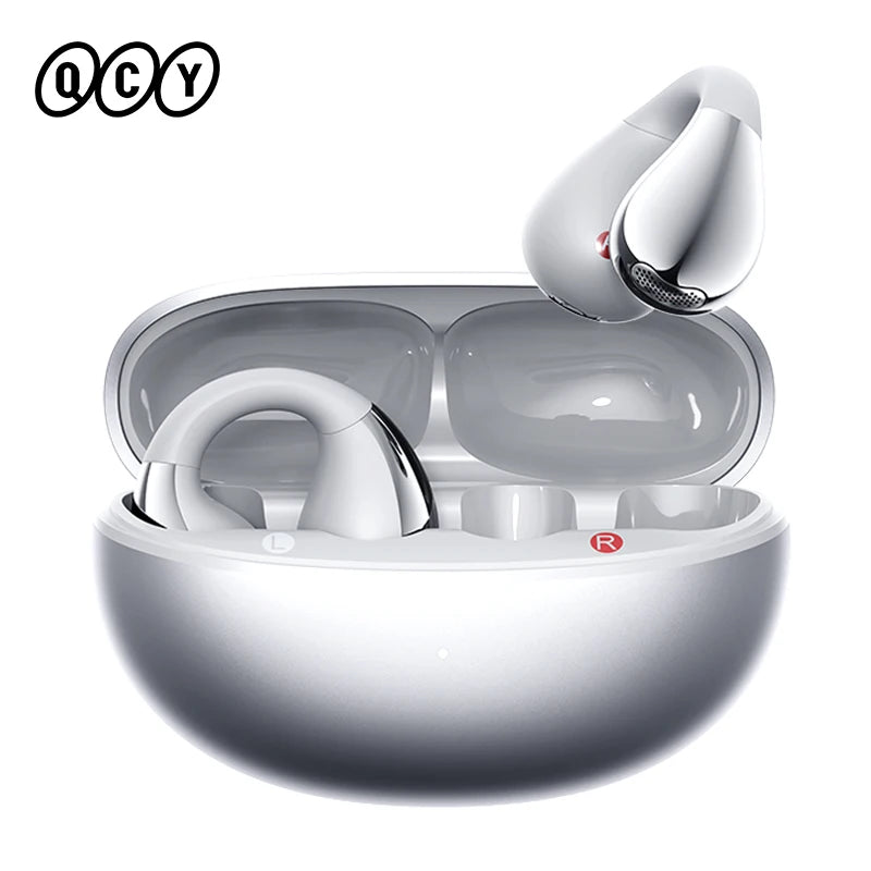 Crossky C30S Open Ear Wireless Earphones Hi-Res with LDAC Ear Clip Earbuds Bluetooth 6.0 Clip on OWS Sports Headphones 40Hrs