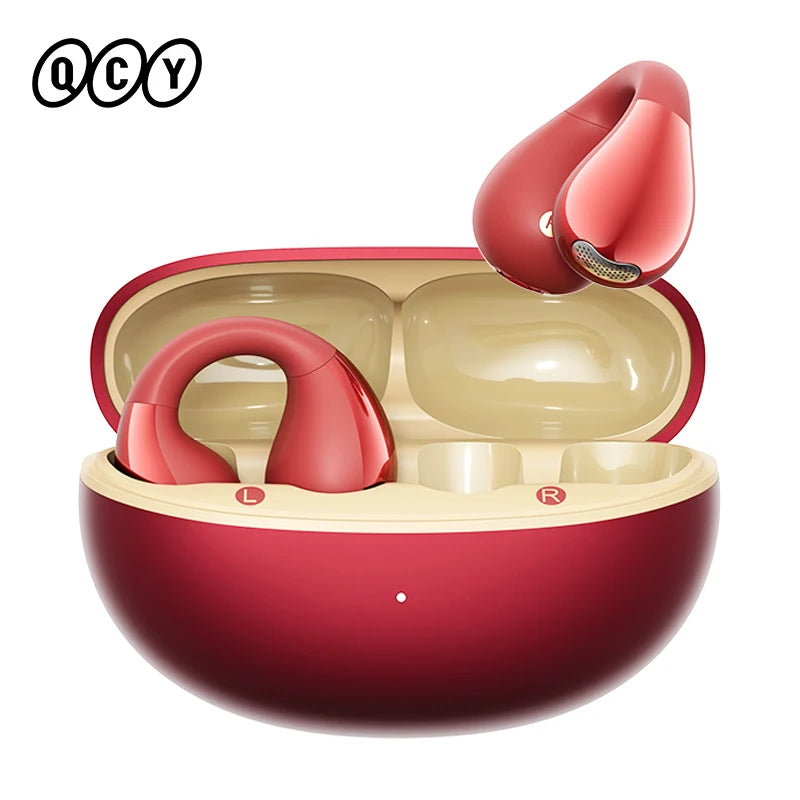 Crossky C30S Open Ear Wireless Earphones Hi-Res with LDAC Ear Clip Earbuds Bluetooth 6.0 Clip on OWS Sports Headphones 40Hrs
